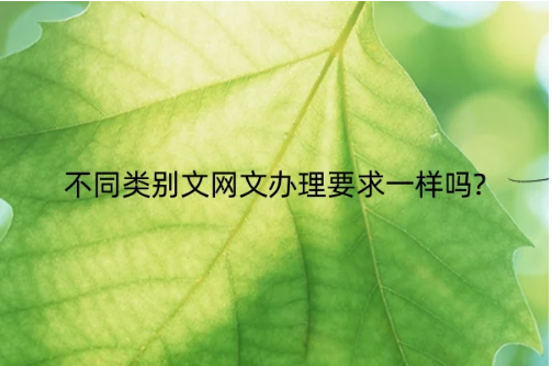 不同类别文网文办理要求一样吗?